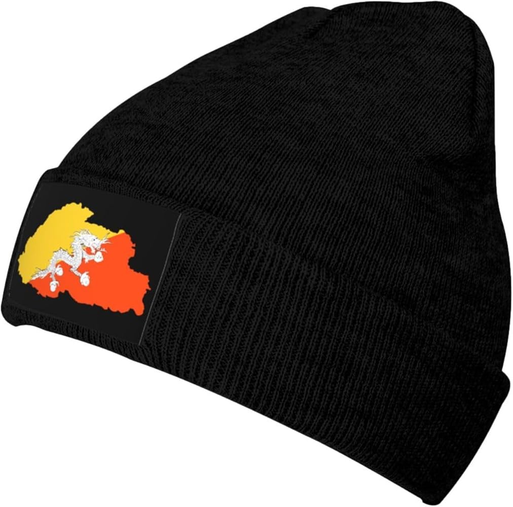 Bhutan Terrain Map Beanie Hat for Men Women Winter Warm Knit Hats Soft Cozy Skull Cap