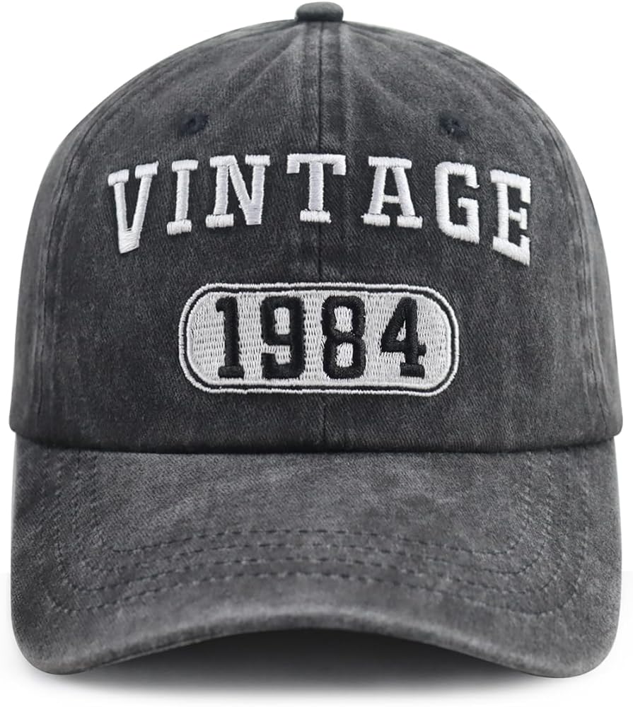 Vintage 1980 1981 1982 1983 1984 1985 1986 1987 1988 1989 Hat for Men Women, Funny Adjustable Cotton Birthday Baseball Cap