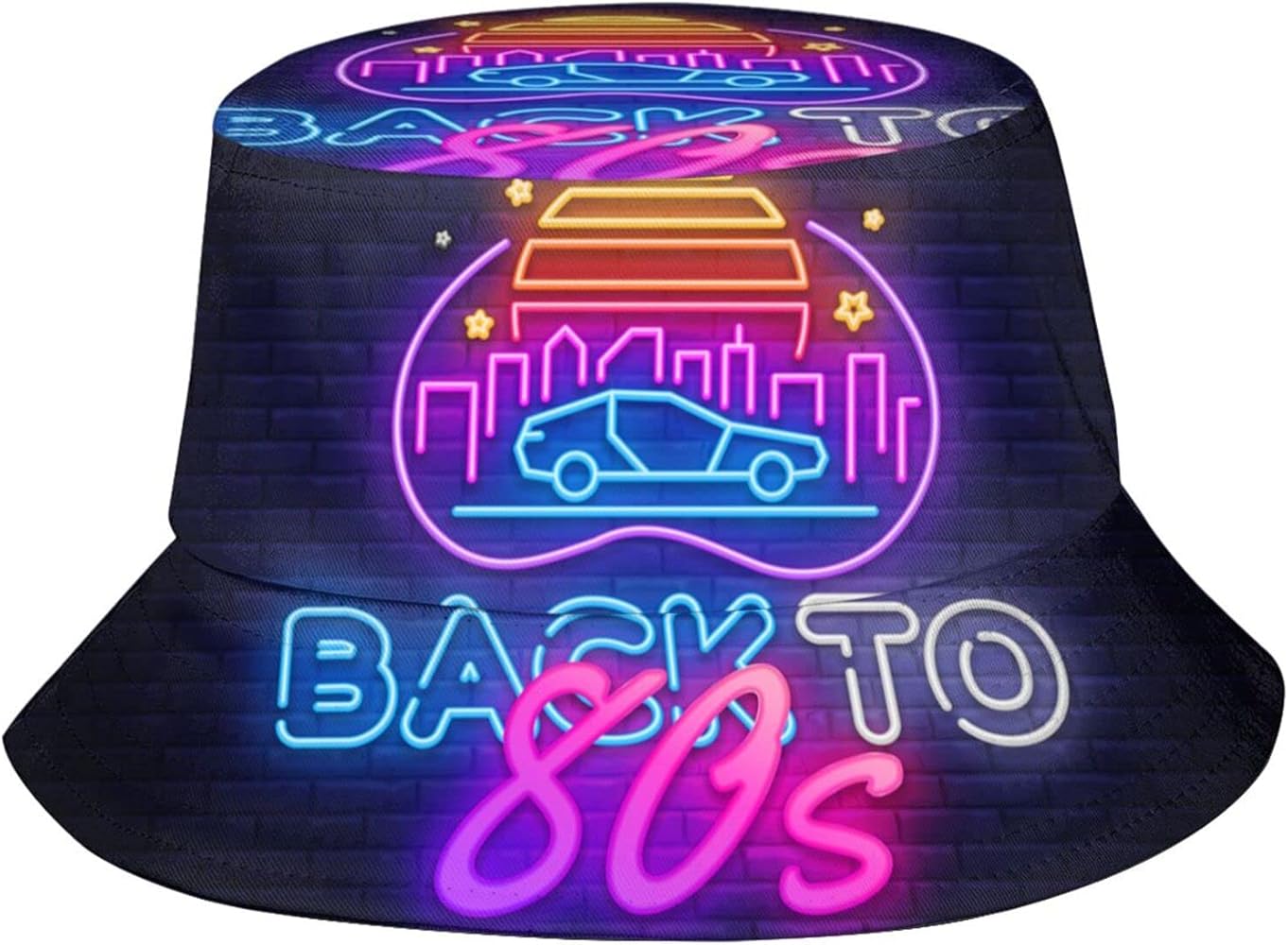 Back to The 80s Neon Retro 1980s Fashion Bucket Hat Fishing Hats Summer Travel Beach Sun Uv Protection Packable Fisherman Cap for Men Women Teens