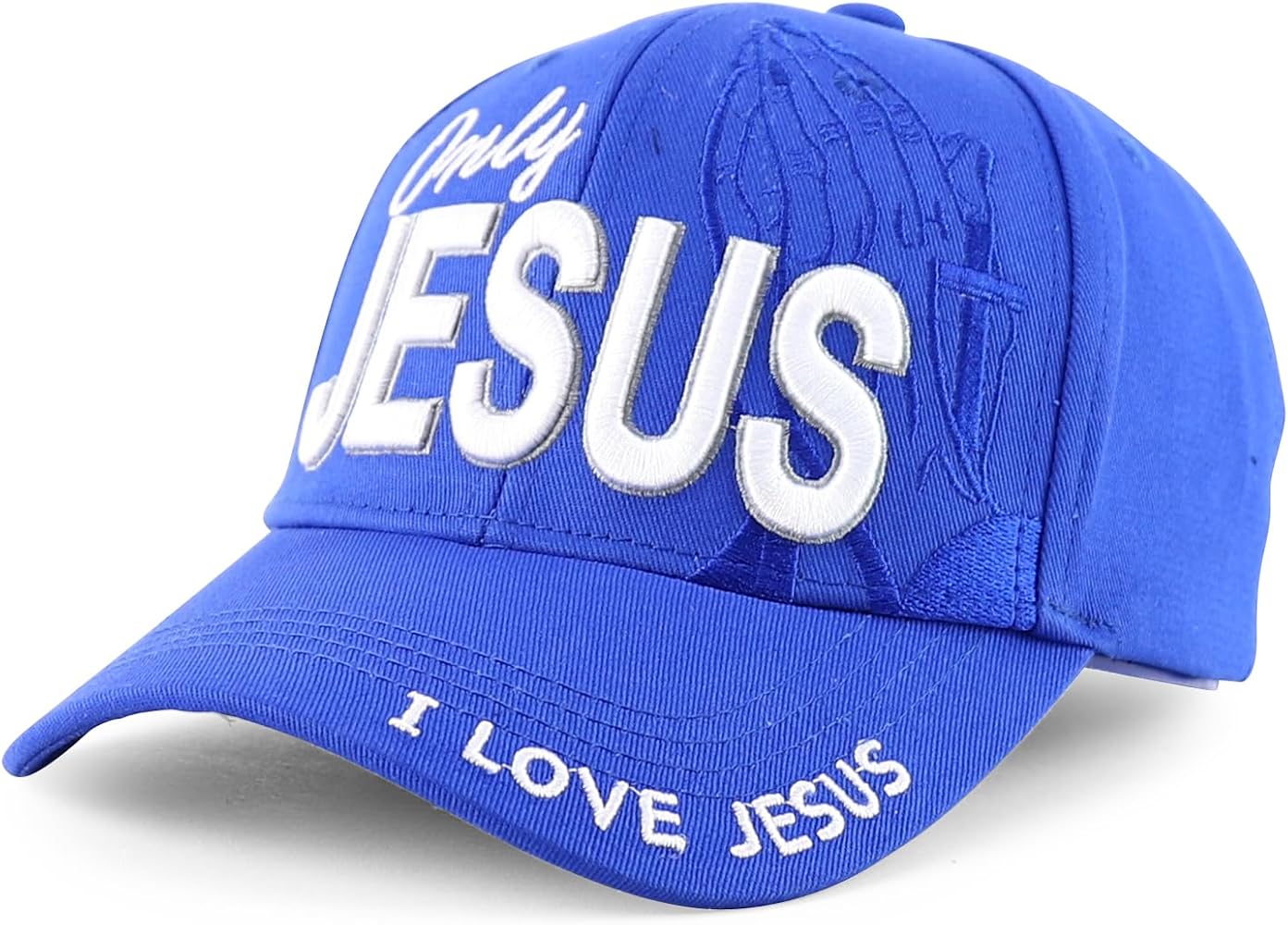 Trendy Apparel Shop Only Jesus Praying Hand Embroidered Christian Ball Cap