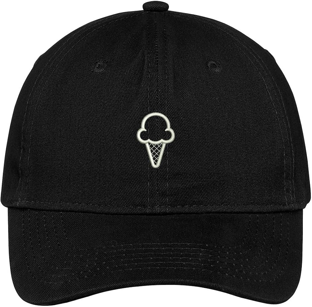 Trendy Apparel Shop Ice Cream Embroidered 100% Quality Brushed Cotton Baseball Cap