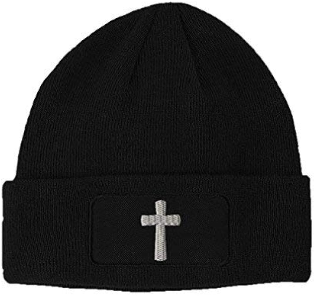 Custom Patch Beanie Cone Cross White Embroidery Skull Cap Hats for Men & Women