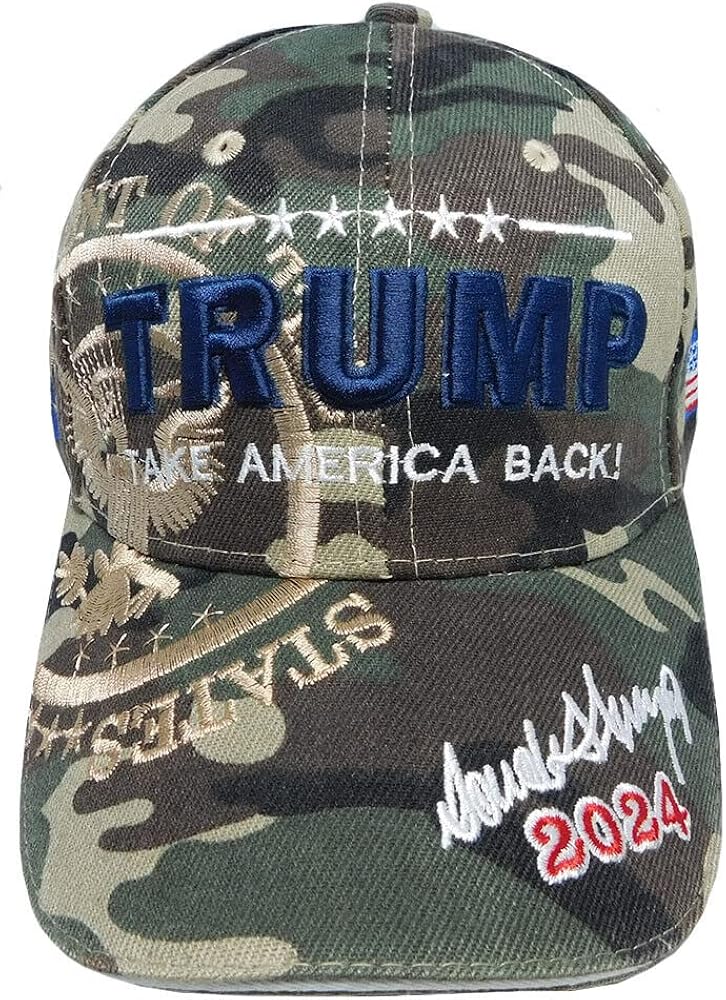 Trump Take America Back! USA 2024 Woodland Camouflage Shadow Embroidered Cap Hat