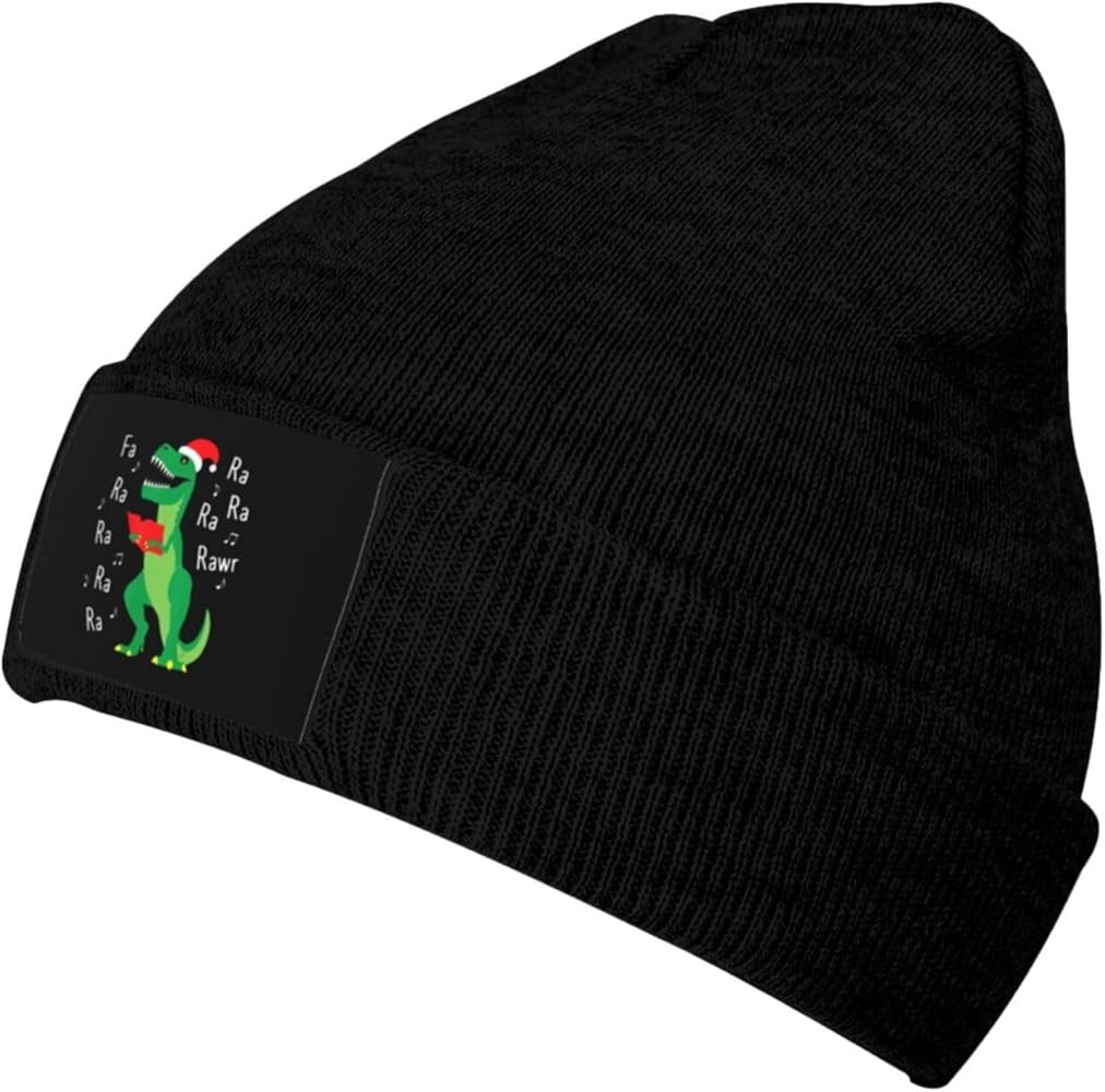 FA Ra Rawr T-Rex Christmas Carol,Cuffed Beanie for Men Women Knit Skull Cap Warm Stocking Hats