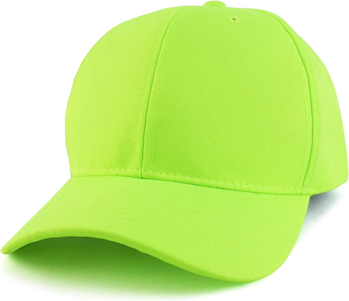 Trendy Apparel Shop Oversized Big XXL Safety Neon Structured Plain Baseball Cap