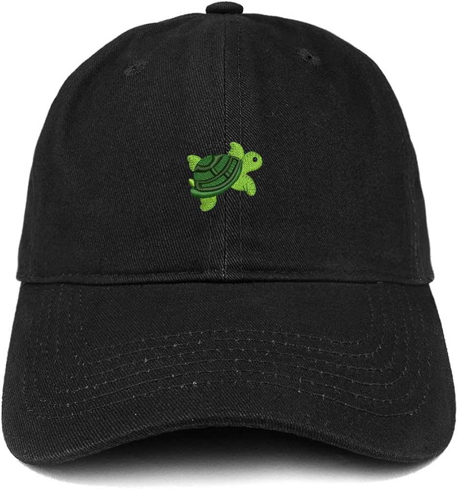 Trendy Apparel Shop Turtle Tiny Quality Embroidered Low Profile Brushed Cotton Dad Hat Cap