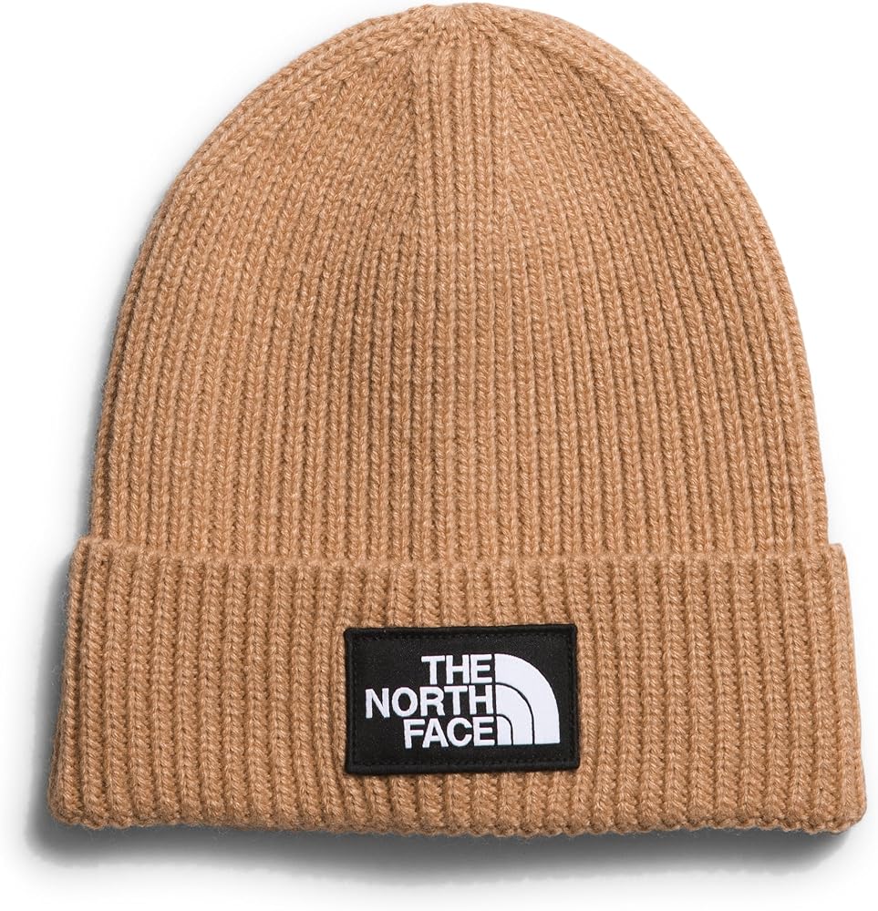 THE NORTH FACE TNF Logo Box Cuffed Beanie, Almond Butter, One Size Short