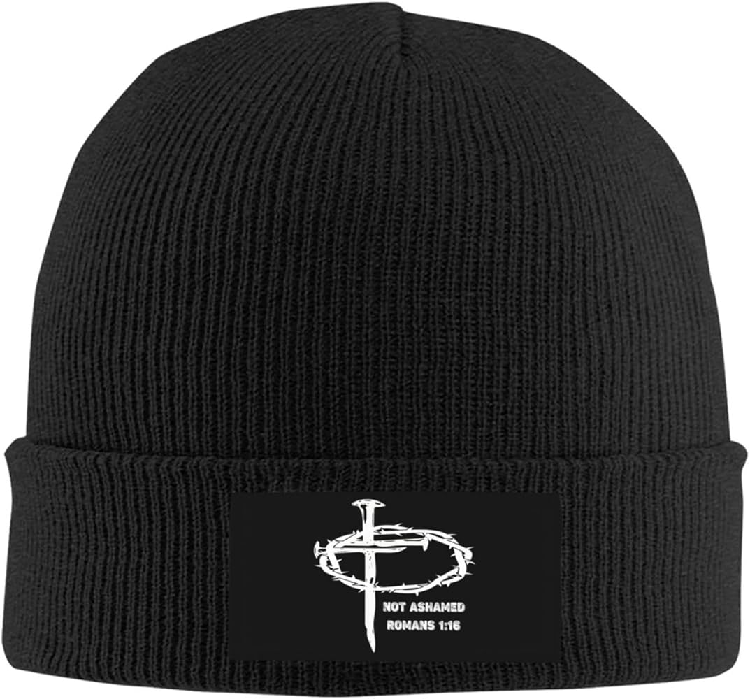 Jesus Cross Christian Knit Beanie Hat Winter Fall Headwear for Men Women