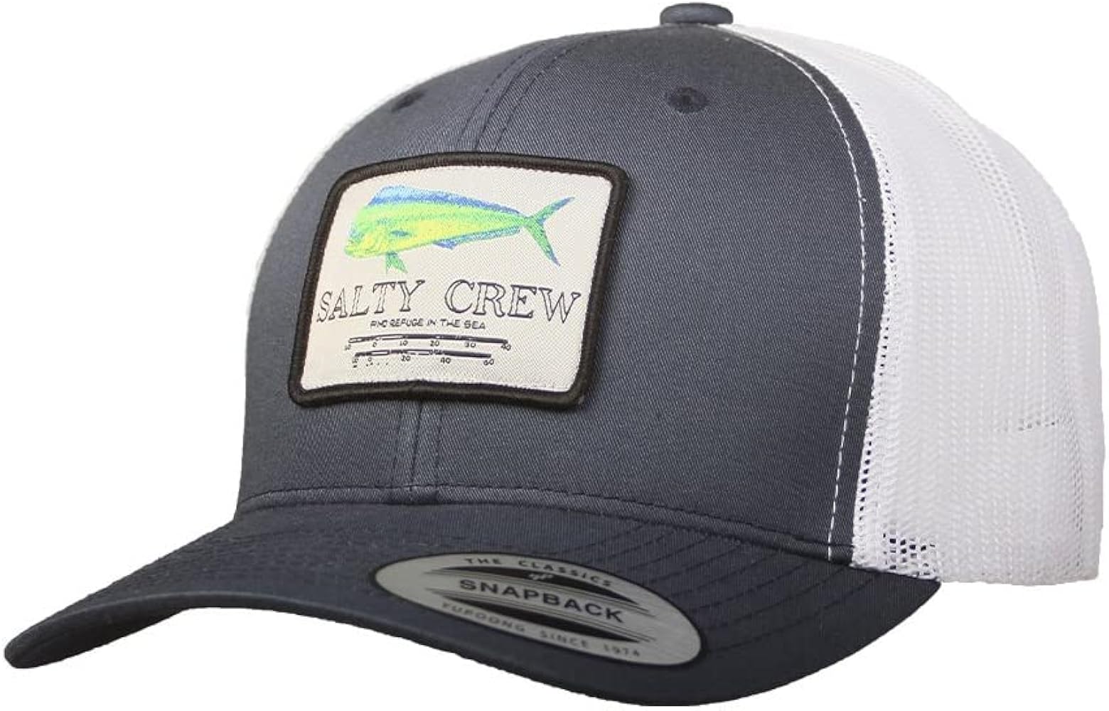 Salty Crew Men's Fish Logo Retro Trucker Hat - Unisex Adjustable Baseball Hat for Adults - Premium Cotton