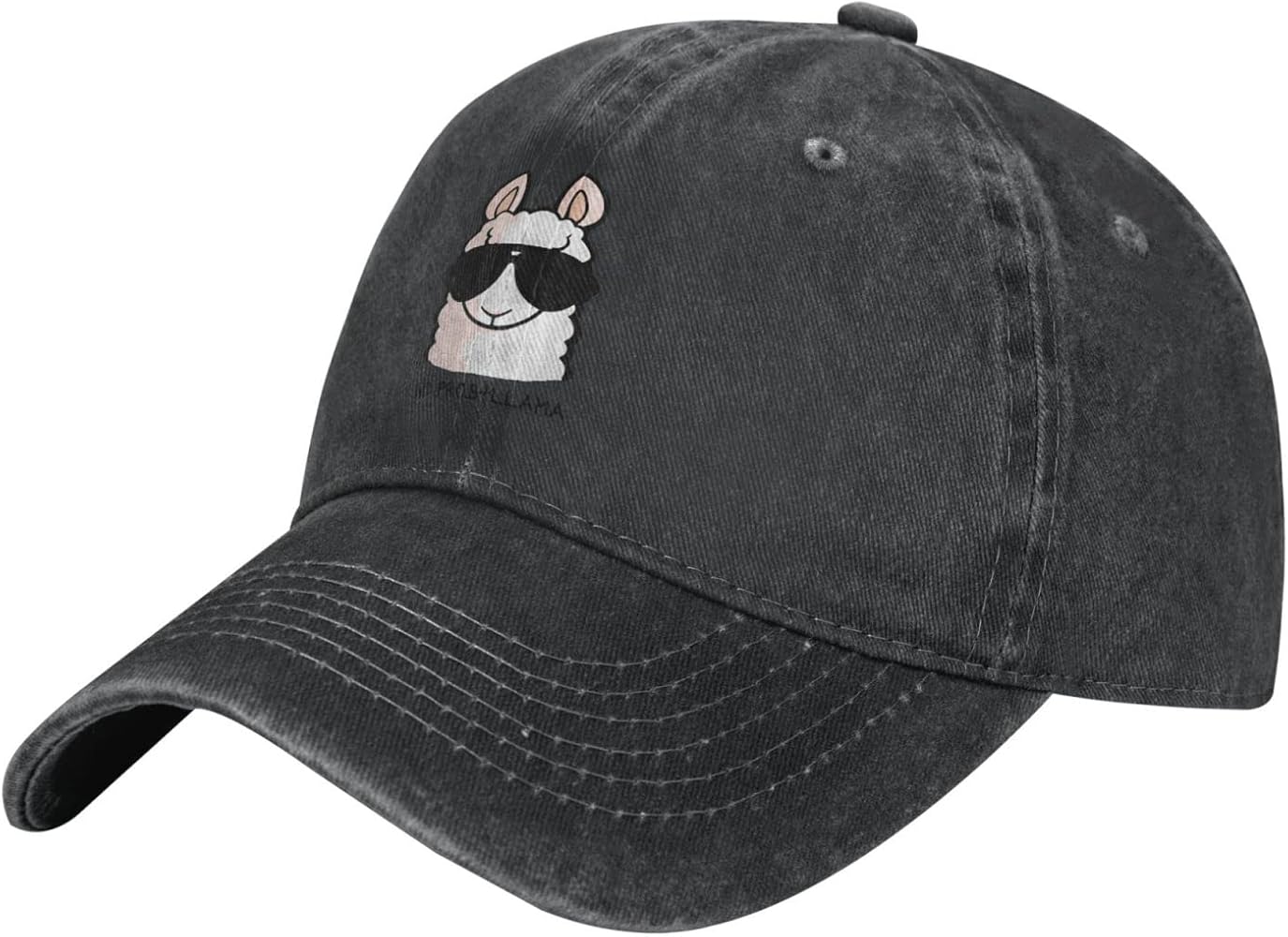 Cotton Baseball Cap No-Prob-Llama Dad Hat Adjustable Polo Trucker Unisex Style Headwear Black