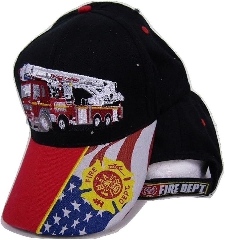 AES Fire Truck Engine USA Flag Dept Department Fighter Rescue Embroidered Cap Hat Multi