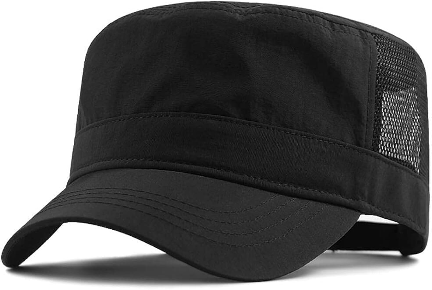 XXL 62-65 cm Flat Top Style Army Cap,Oversize Quick-Drying Breathable Mesh Hat