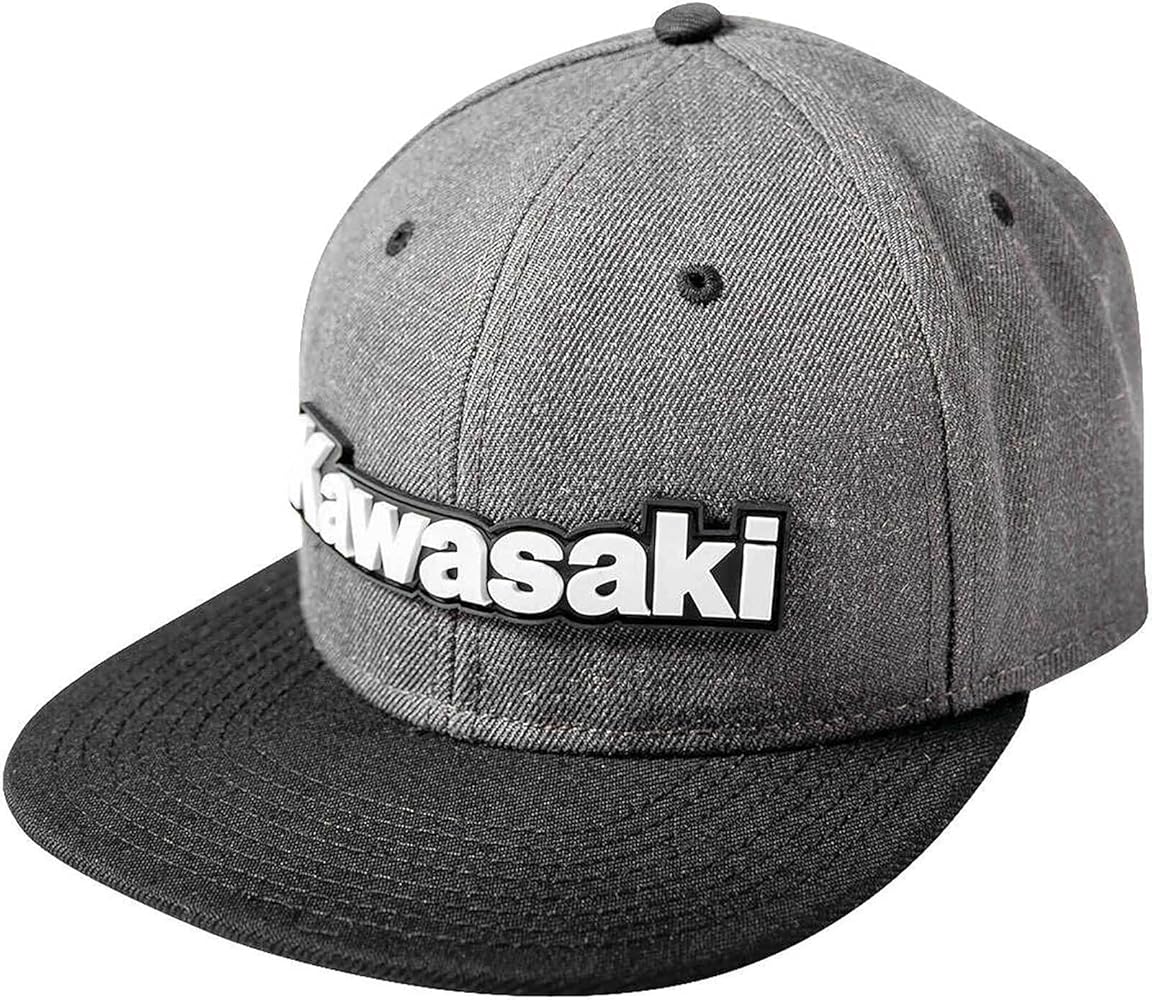 Factory Effex Men's Kawasaki Bold Snapback Hat, Gray, One Size