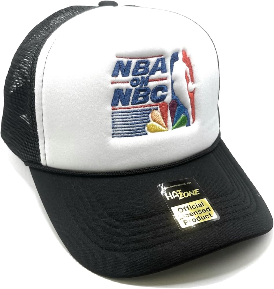 Retro Vintage Basketball Mesh Trucker Snapback (White/Black)