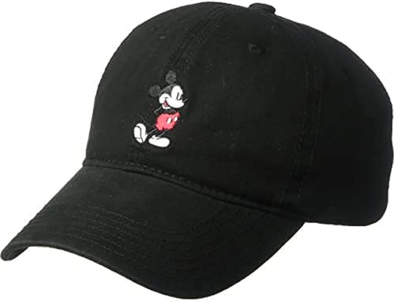 Concept One Disney Mickey Mouse Embroidered Cotton Adjustable Dad Hat with Curved Brim