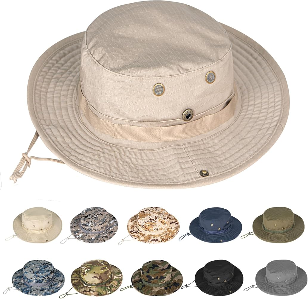 Rosoz Sun Hats for Men Women Boonie Hat UPF 50+ Bucket Hat Wide Brim UV Protection Fishing Hiking Safari Outdoor Hats