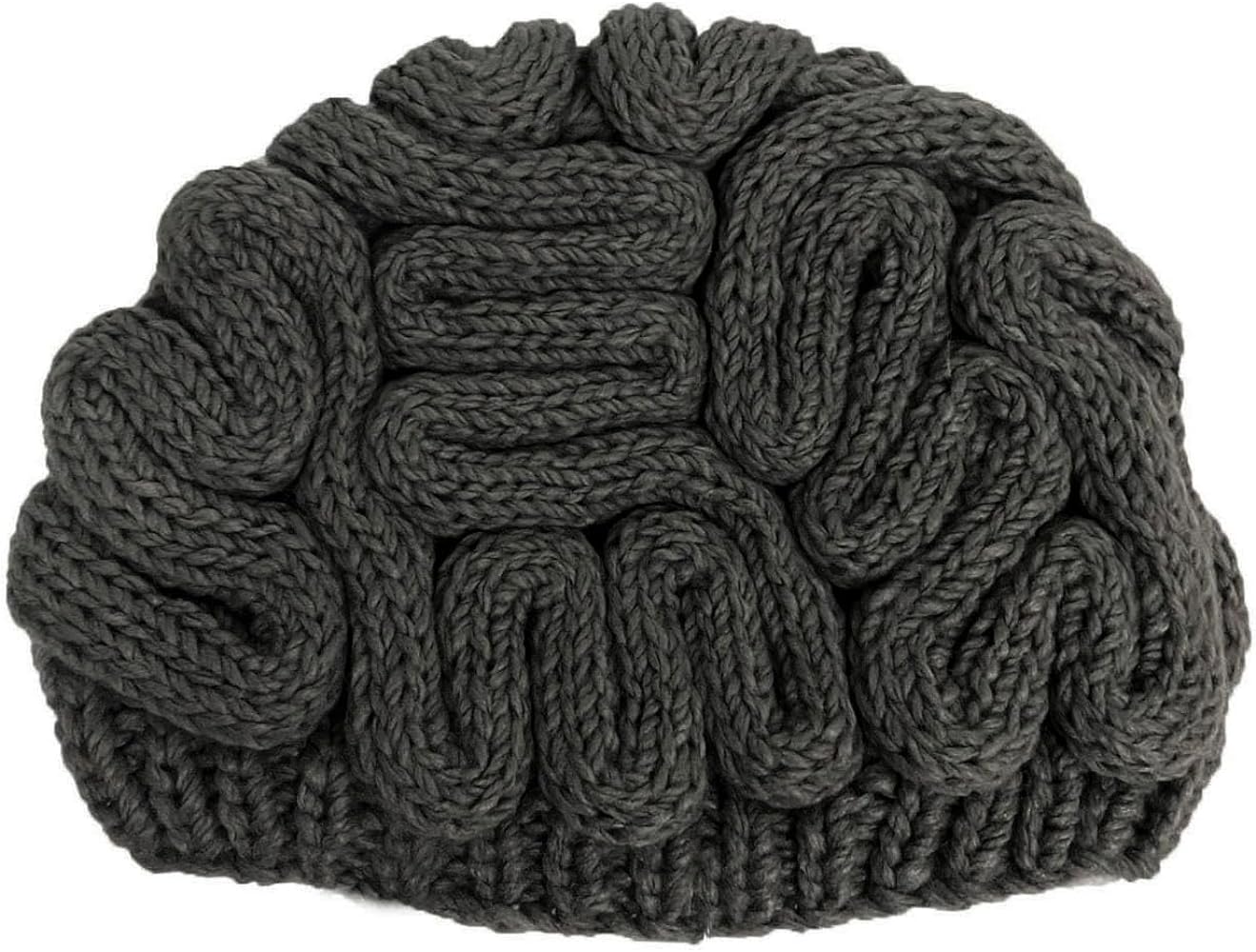 BOMHCS Knitted Crochet Brain Hat Unique Halloween Funny Thinking Cap Men Women Beanie