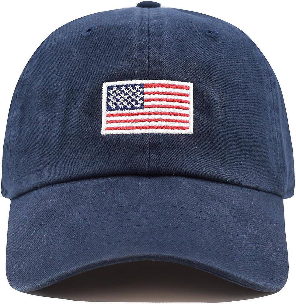 USA Flag & Embroidery Premium 100% Cotton Low Profile Adjustable Baseball Dad Cap