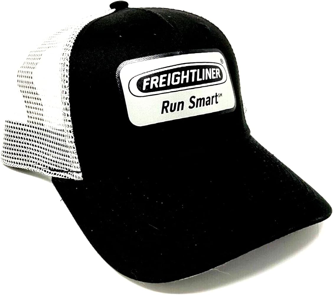 Run Smart Black & White Curved Bill Adjustable Mesh Trucker Snapback Hat