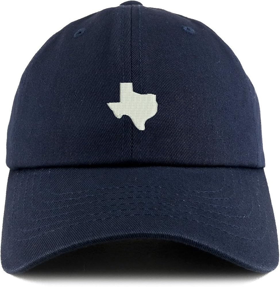 Trendy Apparel Shop Texas State Map Embroidered Low Profile Soft Cotton Dad Hat Cap