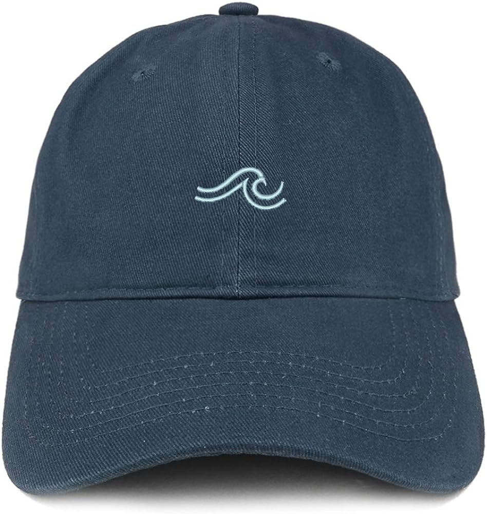 Trendy Apparel Shop The Wave Embroidered 100% Cotton Adjustable Cap Dad Hat