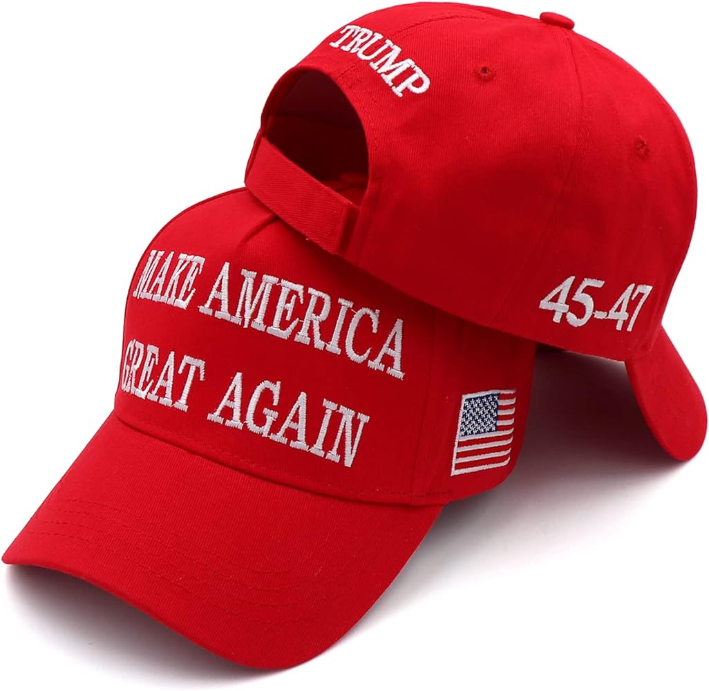 Trump 2024 45-47 Flag Hat Donald Trump Hat 3D USA Embroidery Adjustable Baseball Cap