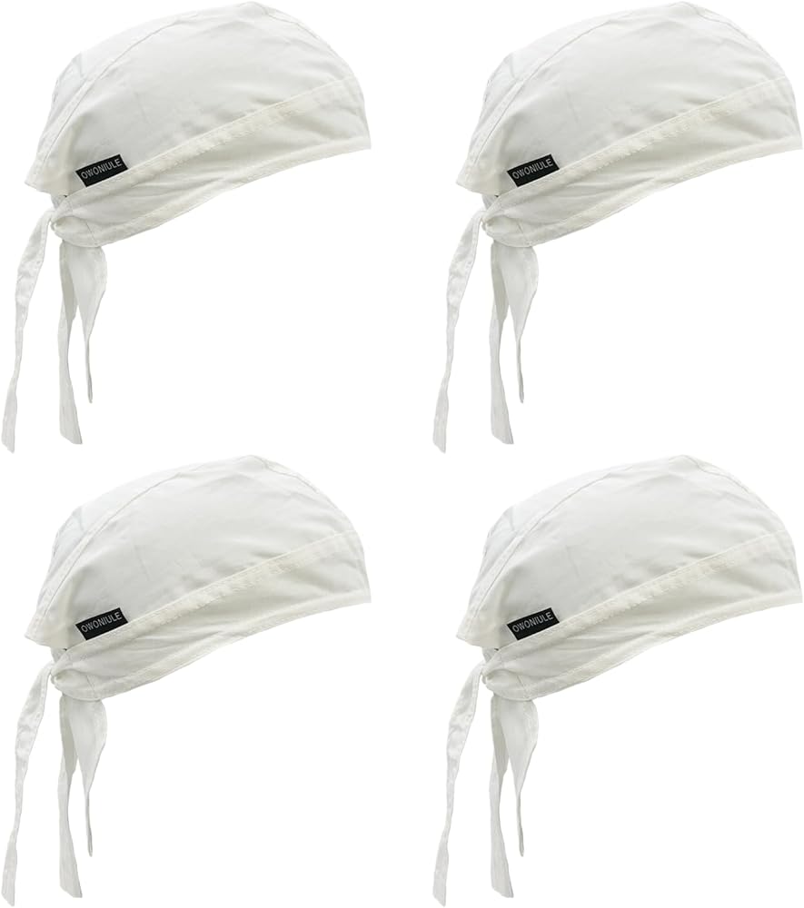 Cotton Doo Rag Skull Cap Sweat Wicking Head Wraps Breathable Helmet Liner Beanie Dew Rags for Men