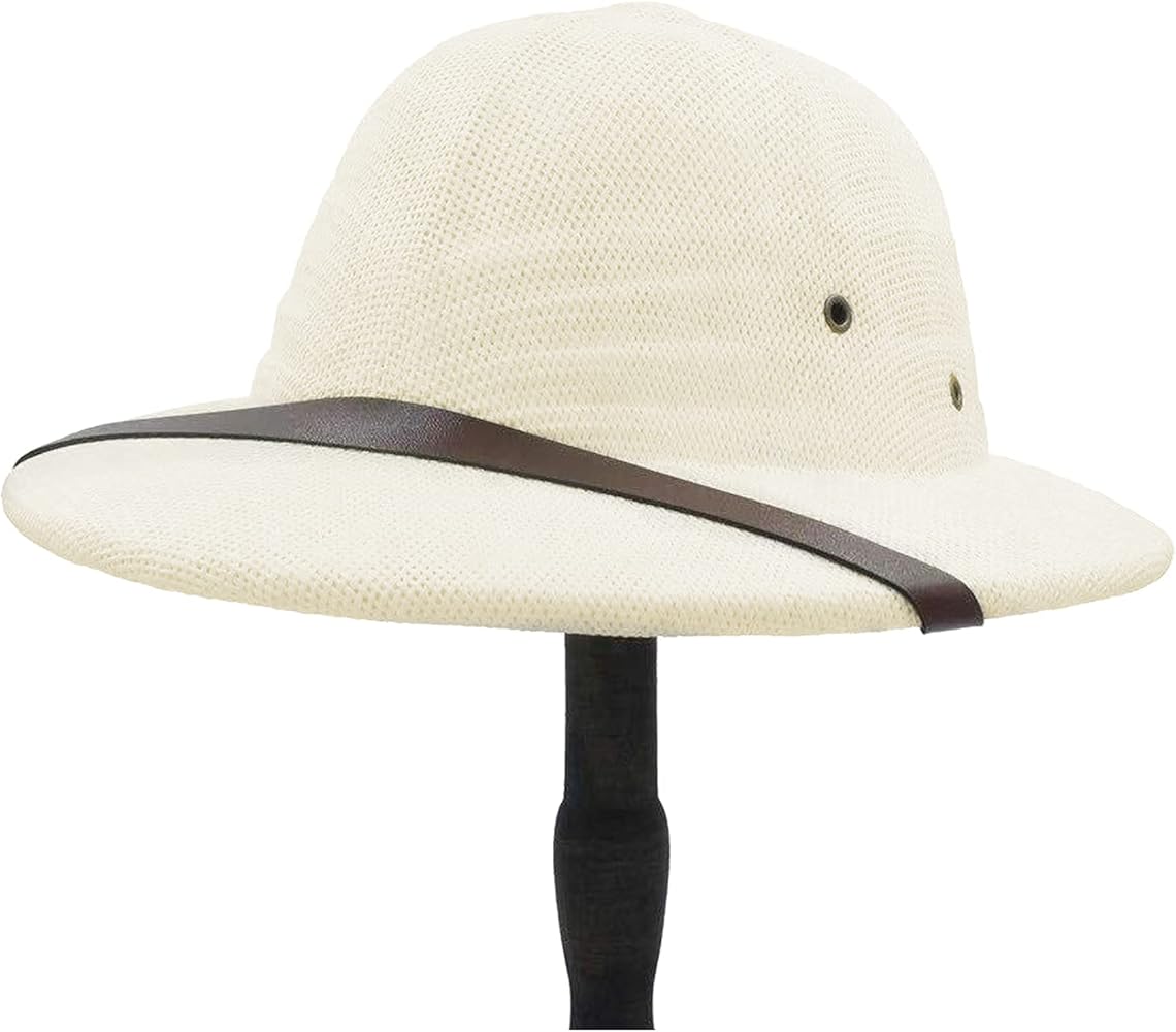 100% Straw Helmet Pith Sun Hat Summer Men Vietnam War Army Hat Dad Boater Bucket Hats Safari Jungle Miners Cap