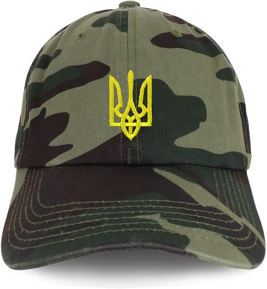 Trendy Apparel Shop Ukrainian National Symbol Embroidered Low Profile Soft Cotton Baseball Cap