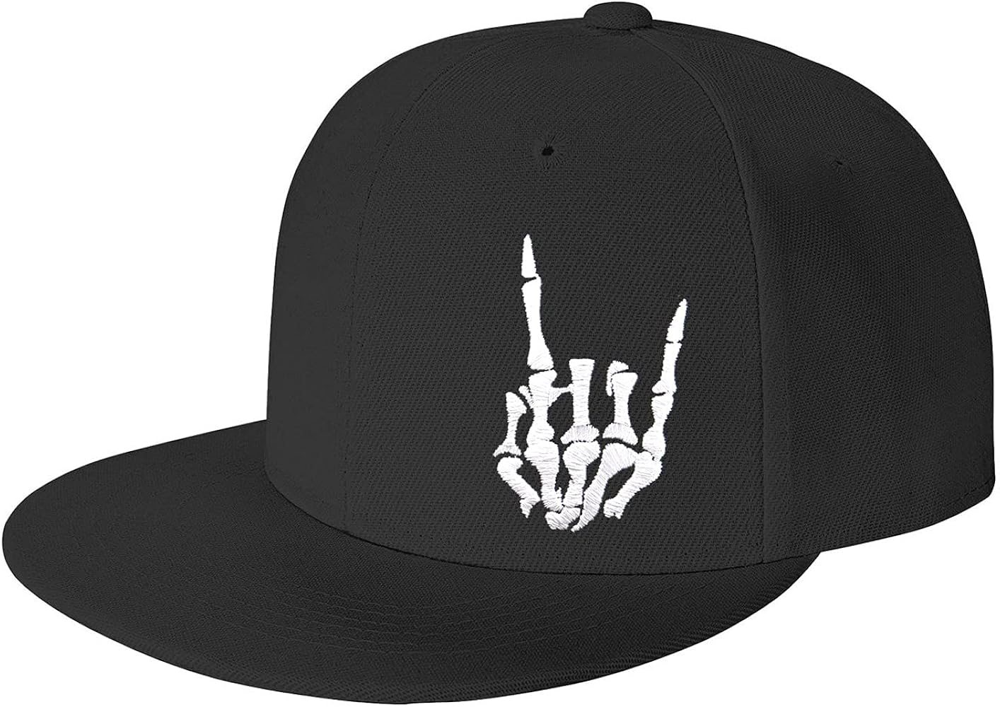 Skeleton Hand Hat, Embroidery Skull Finger Flat Brim Bill Baseball Cap Plain Adjustable Snapback Hats …