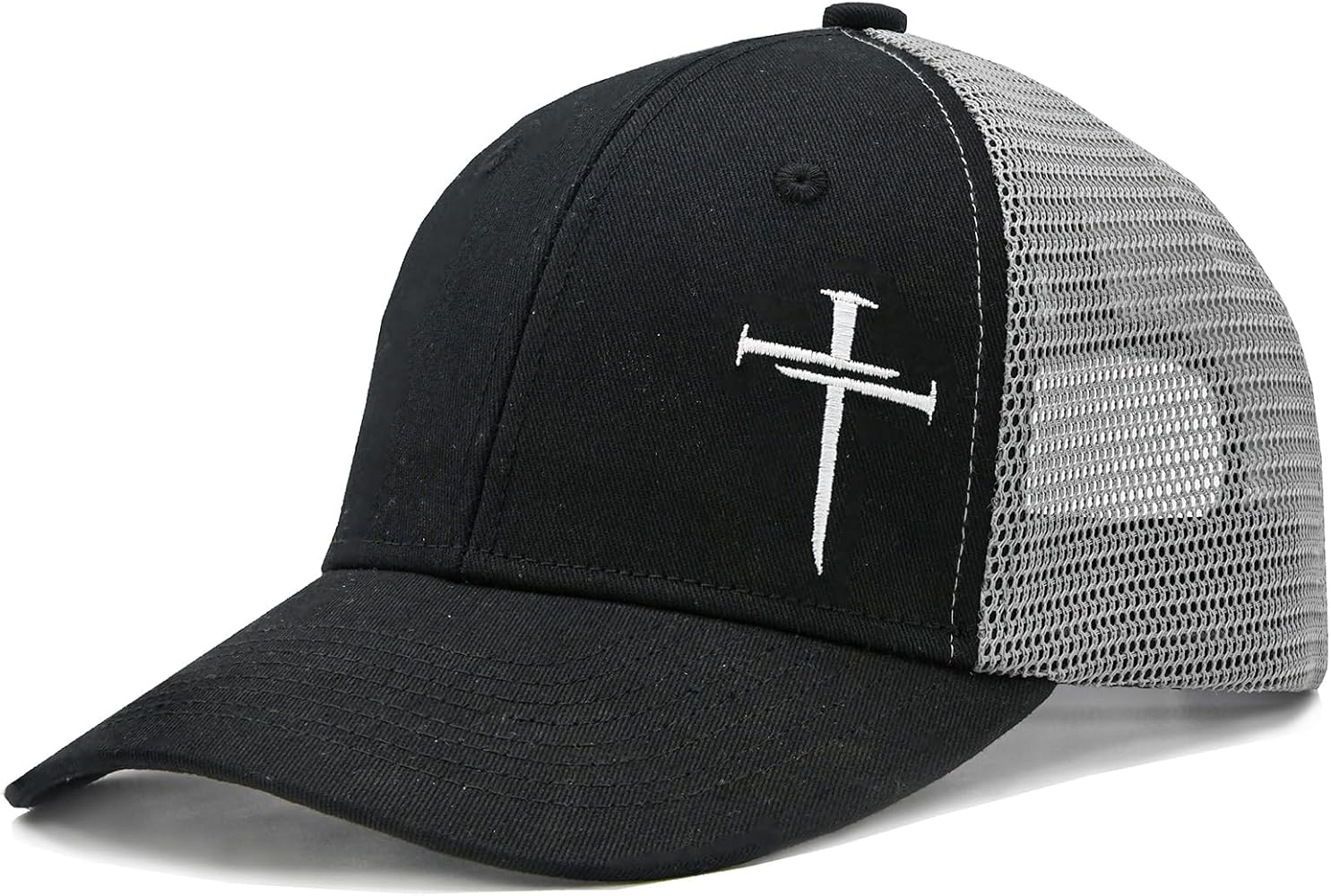 Christian Hats for Men Women, Embroidered Jesus Cross Trucker Hat