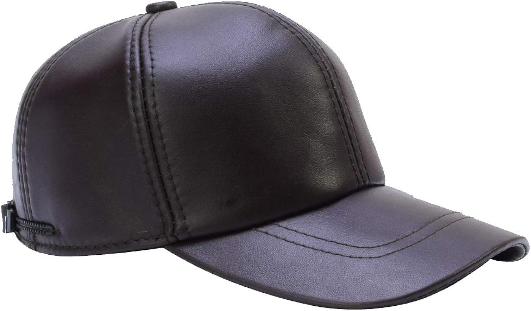 Men's Genuine soft lambskin Leather Baseball hats driving Adjustable Cap