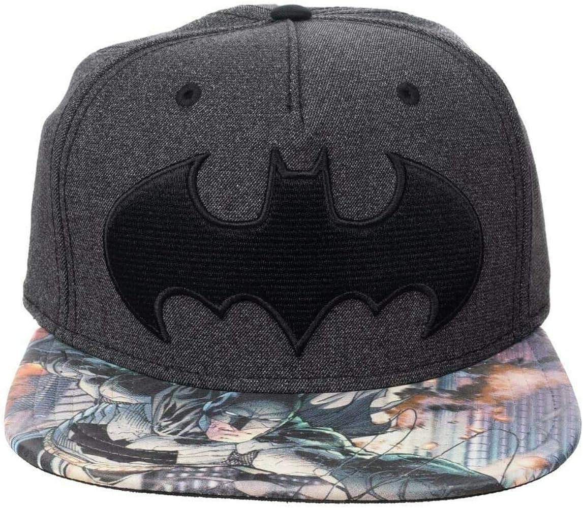 Batman Embriodered Logo Sublimated Bill Snapback Black