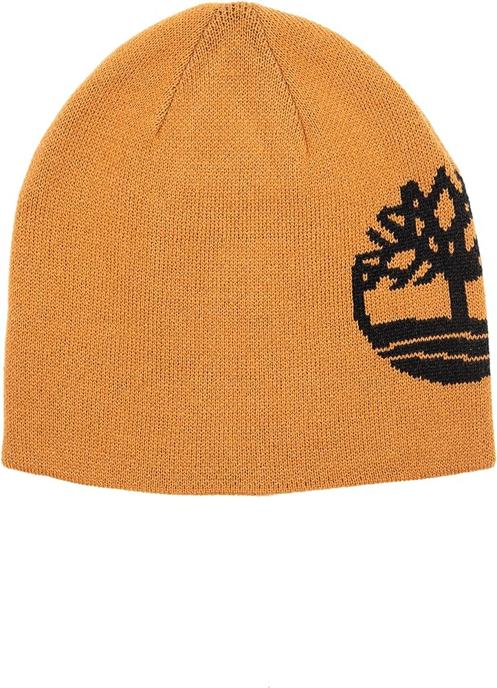 Timberland Mens Reversible Logo Jacquard Beanie