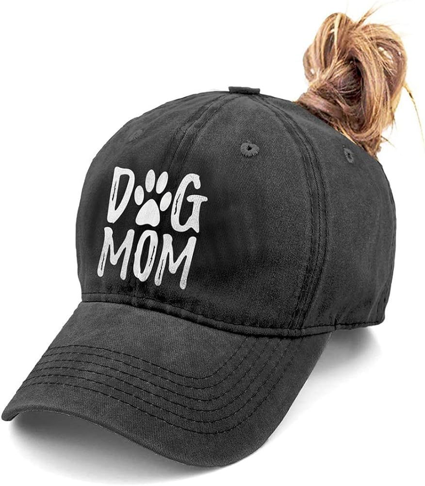 Unisex Dog Mom Vintage Jeans Adjustable Baseball Cap Cotton Denim Dad Hat