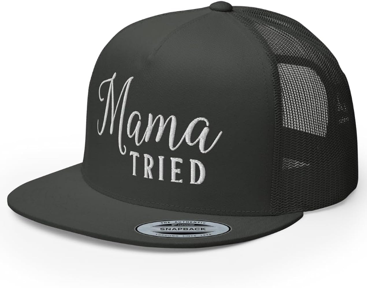 NG Mama Tried Embroidered Trucker Hat Flat Bill High Crown Funny Adjustable Cap