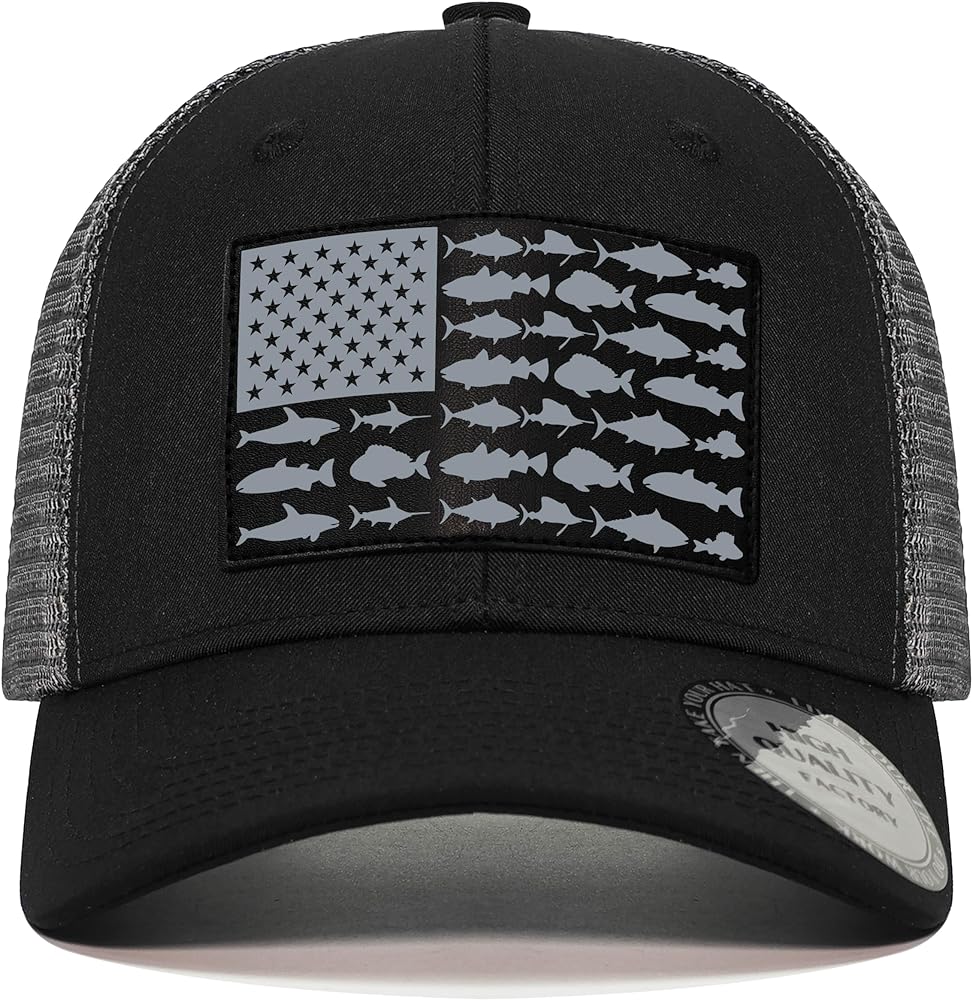 Fishing Gifts for Men Women, Funny Fish Flag Trucker Hat Baseball Cap for Fisherman Unique Stuff