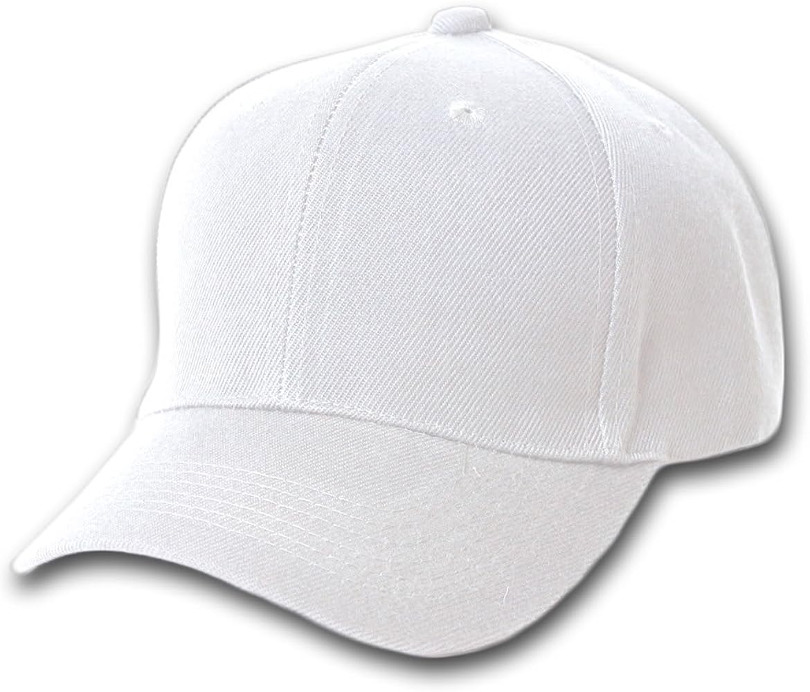 Plain Fitted Curve Bill Hat, White 7 1/2