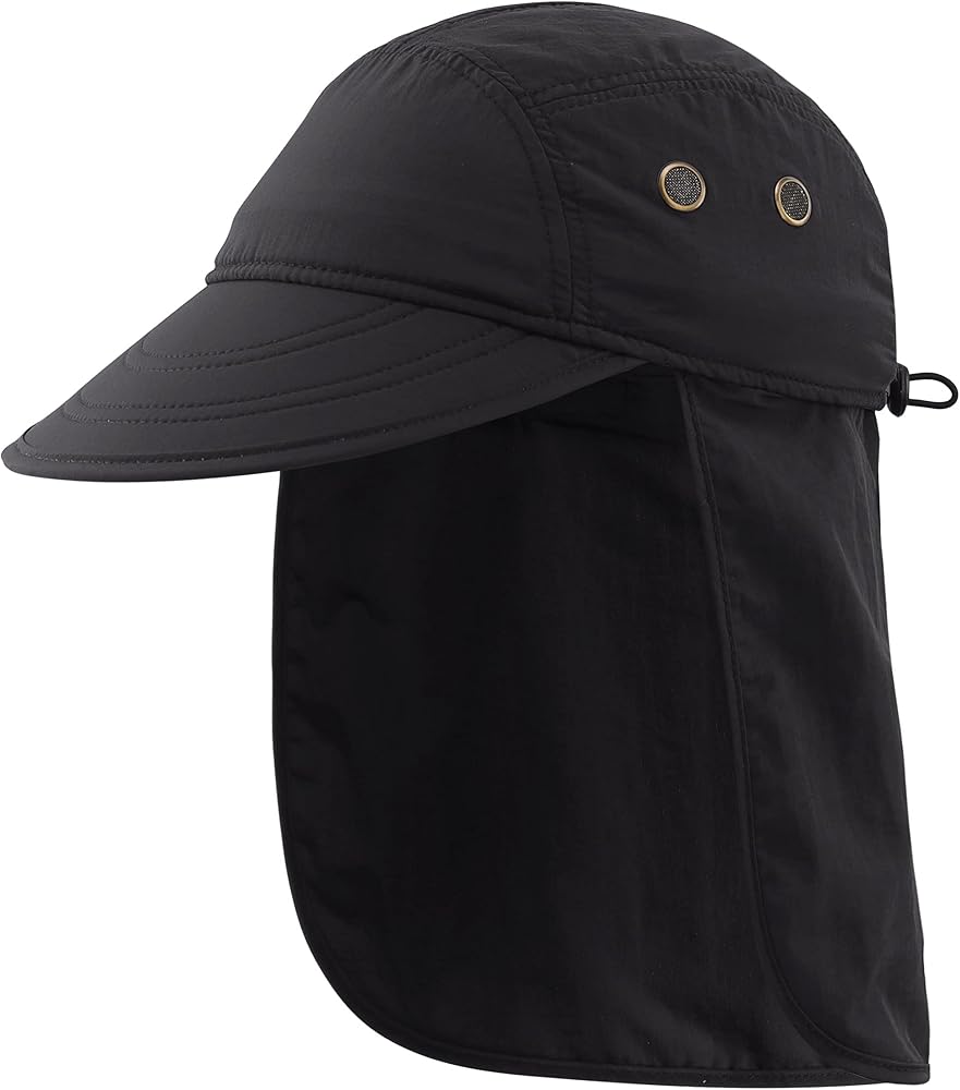 Connectyle Mens UV Sun Protection Cap Safari Hike Cap with Neck Flap Fishing Hat