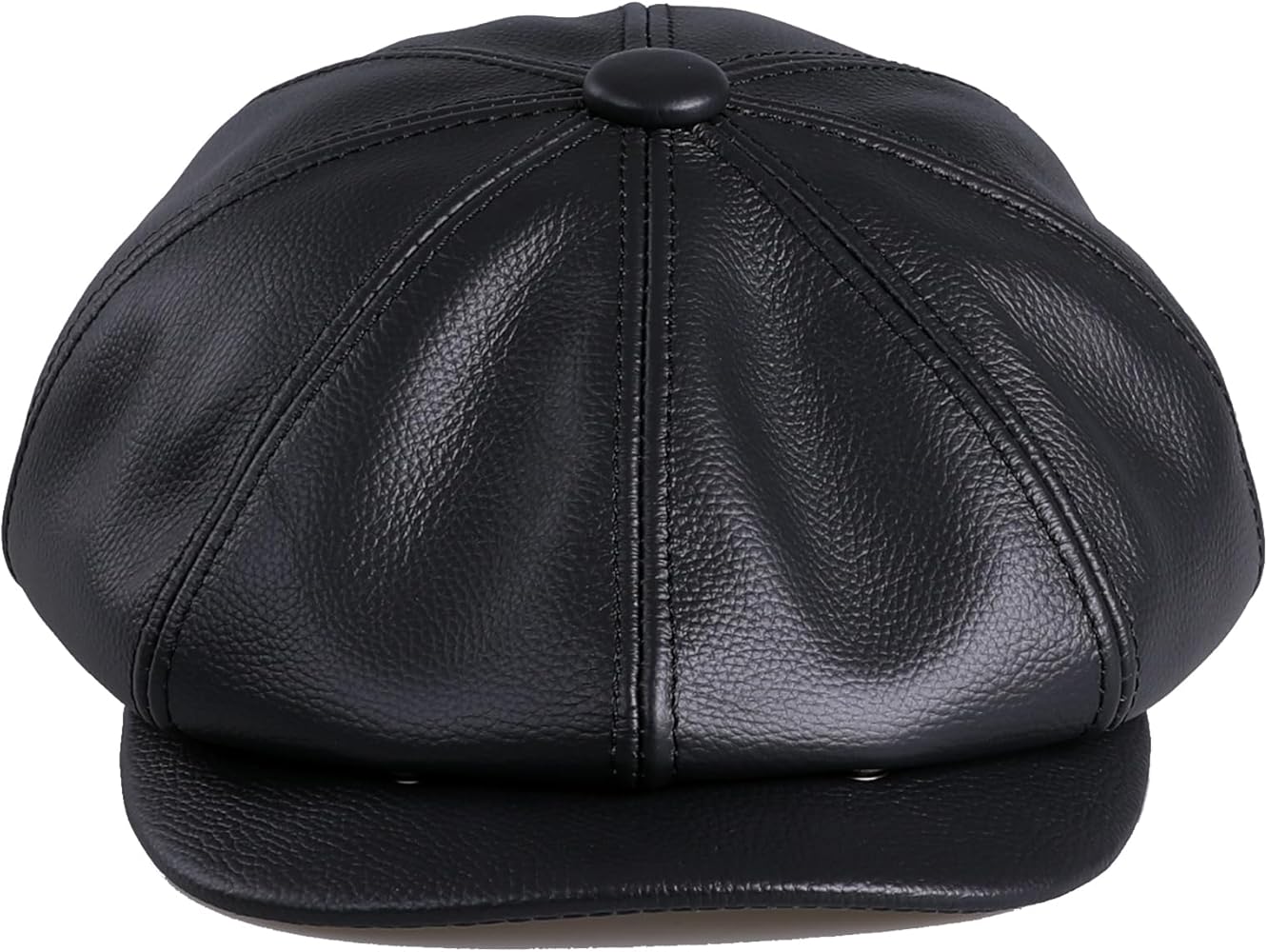 Men's Newsboy Flat Cap 100% Genuine Cowhide Leather Gatsby Ivy Golf Cabbie Hat