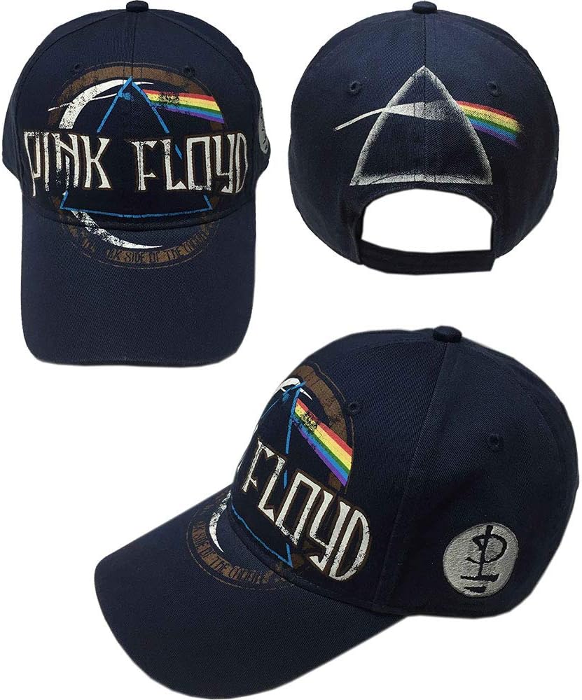 Pink Floyd Men's Dark Side of The Moon Album Distressed (Navy Blue) Baseball Cap Navy