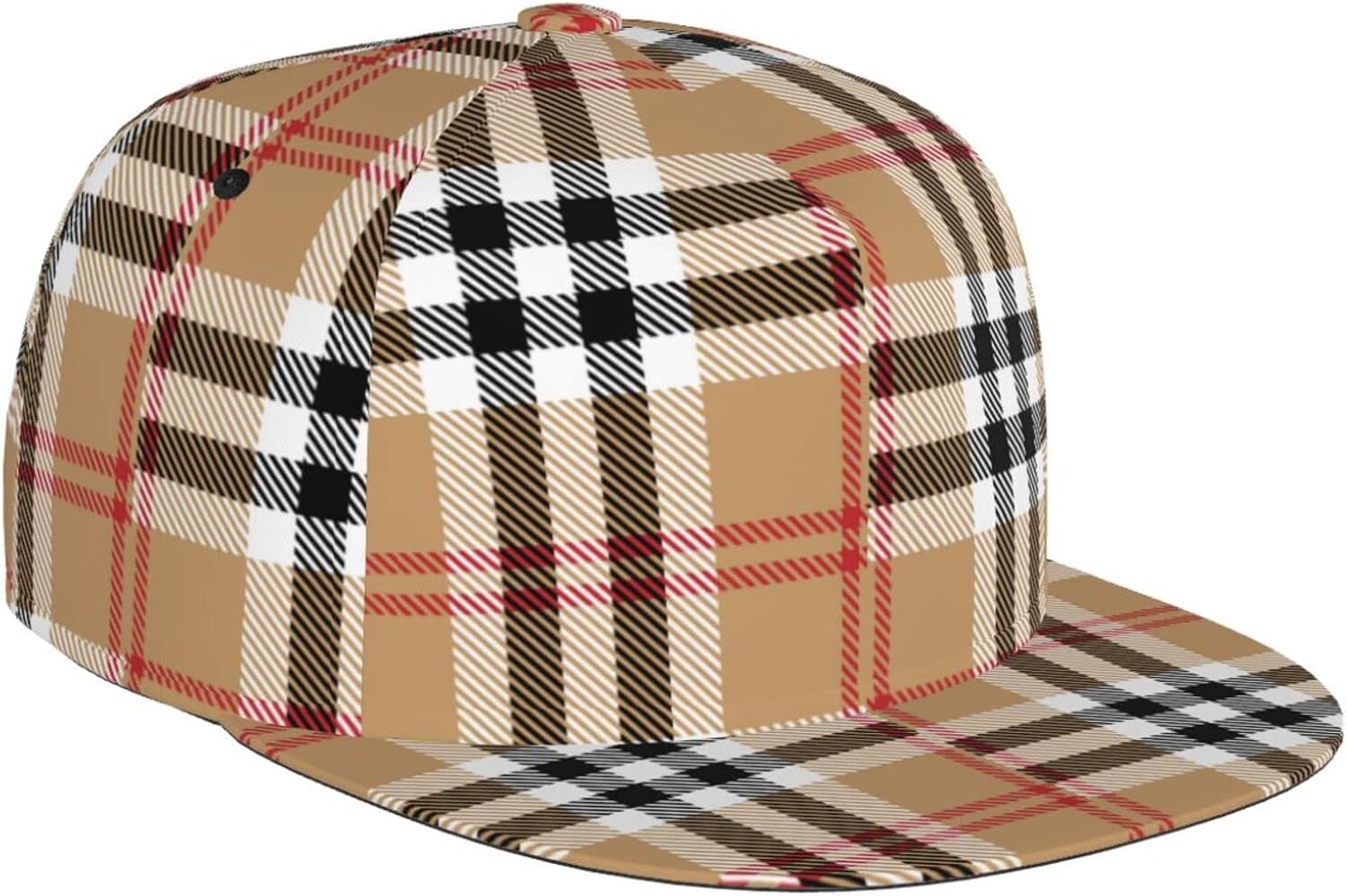 Classic Tartan Print Adjustable Snapback Hat Plaid Trucker Hat Hip Hop Hat Lightweight Unisex for Men and Women