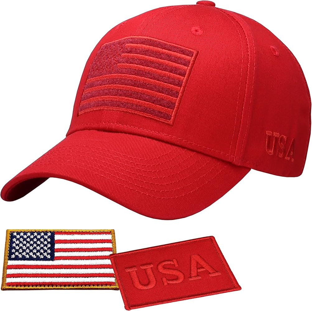 Antourage American Flag Unisex Baseball Hat for Men and Women | USA Flag Mesh Snapback Flat Visor Cap + 2 Patriotic Patches