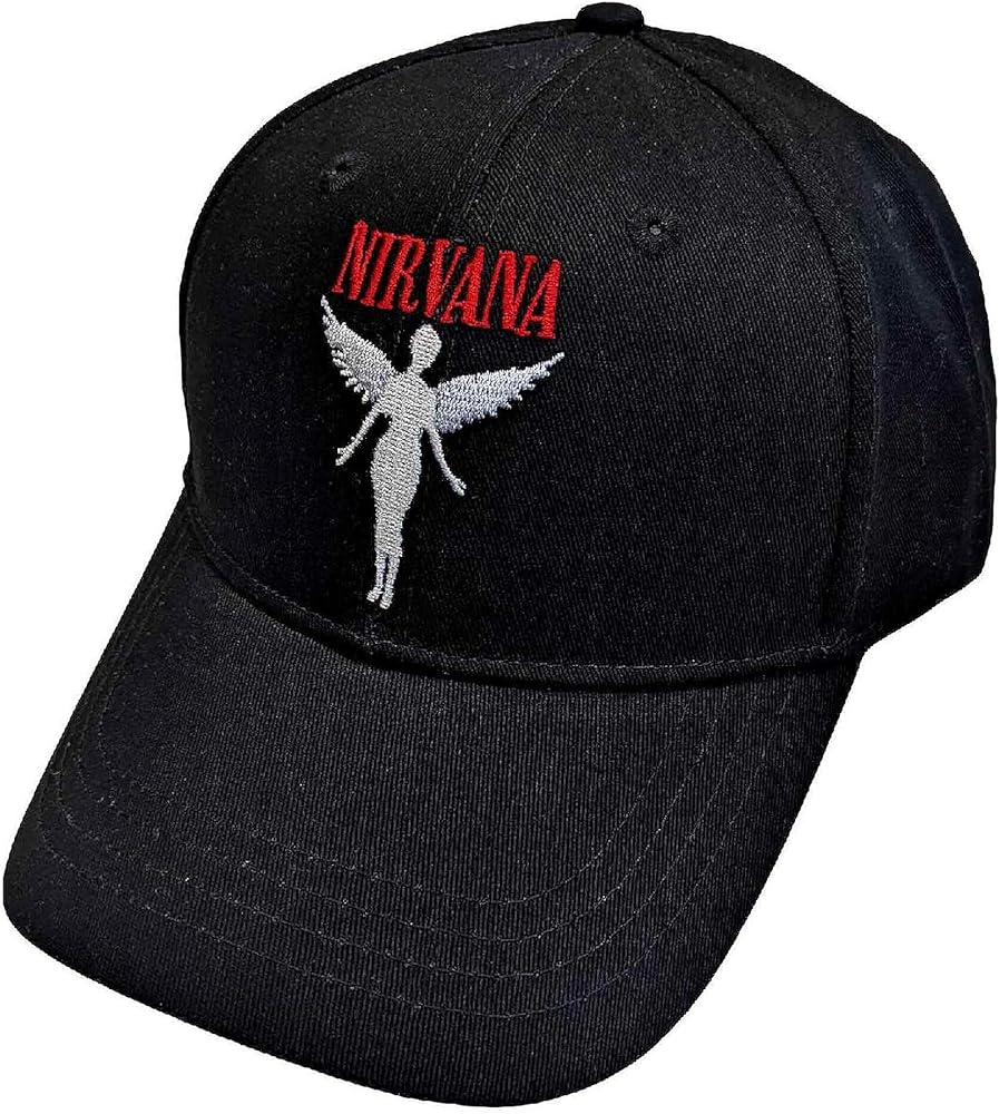 Nirvana Baseball Cap in Utero Angelic Band Logo Official Black Size One Size