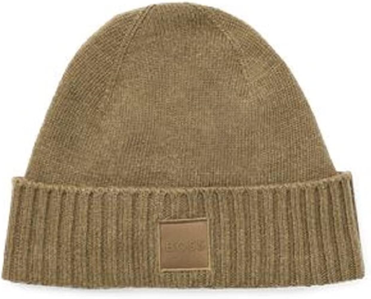 BOSS Men's Woven Logo Knit Beanie