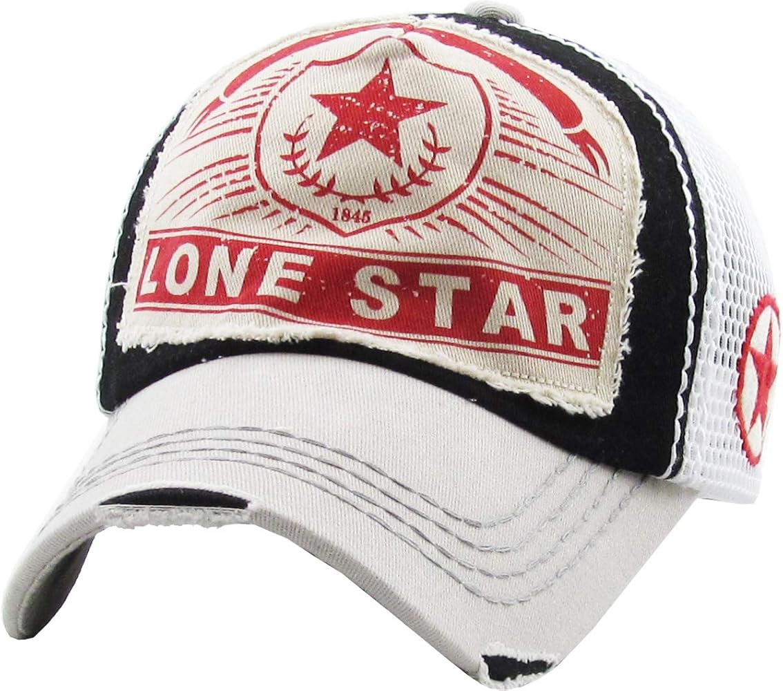 Lonestar Collection Big T Western Dallas Houston Hats Vintage Distressed Baseball Cap Dad Hat Adjustable