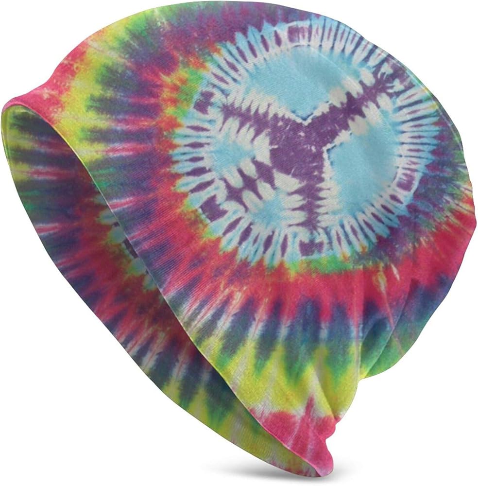 Tie Dye Peace Sign Slouchy Beanie for Men/Women Oversize Daily Baggy Skull Cap Thin Knit Hat