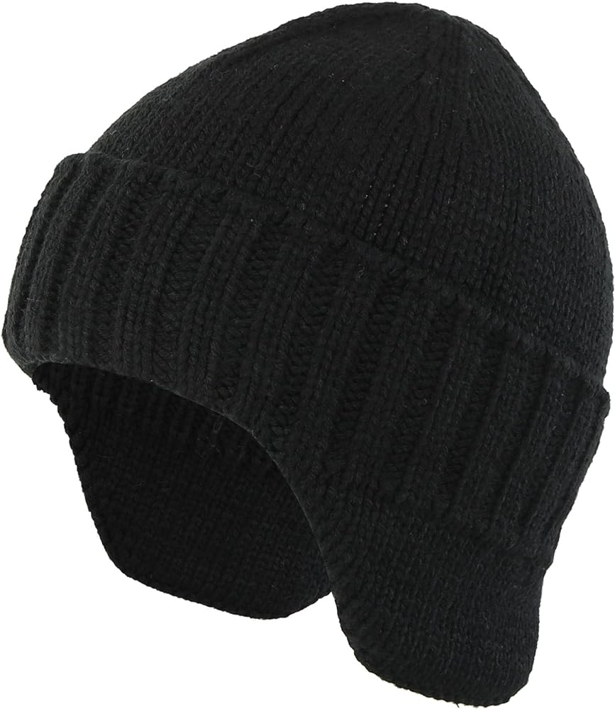 Home Prefer Mens Winter Hat Knit Earflap Hat Stocking Caps with Ears Beanie Hat