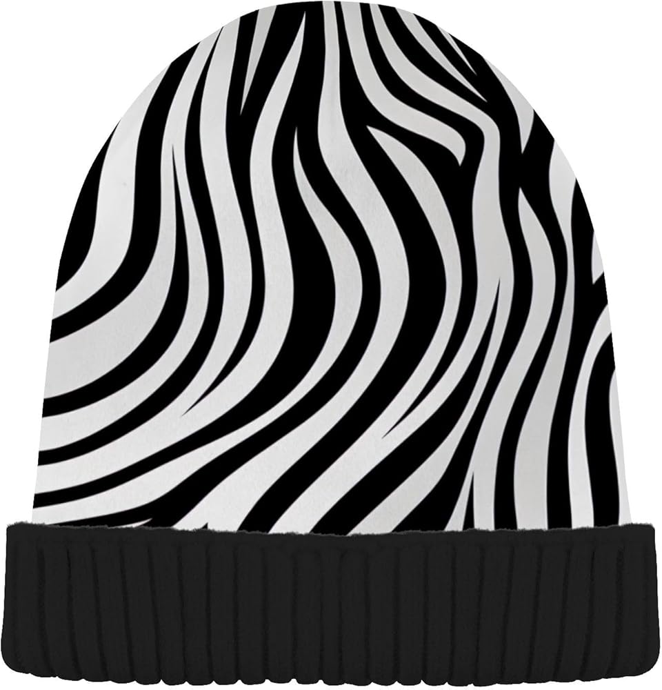 xigua Zebra Stripe Texture Beanie Hat Skull Cap Beanies for Men Women,Winter Warm Ski Hat Unisex398