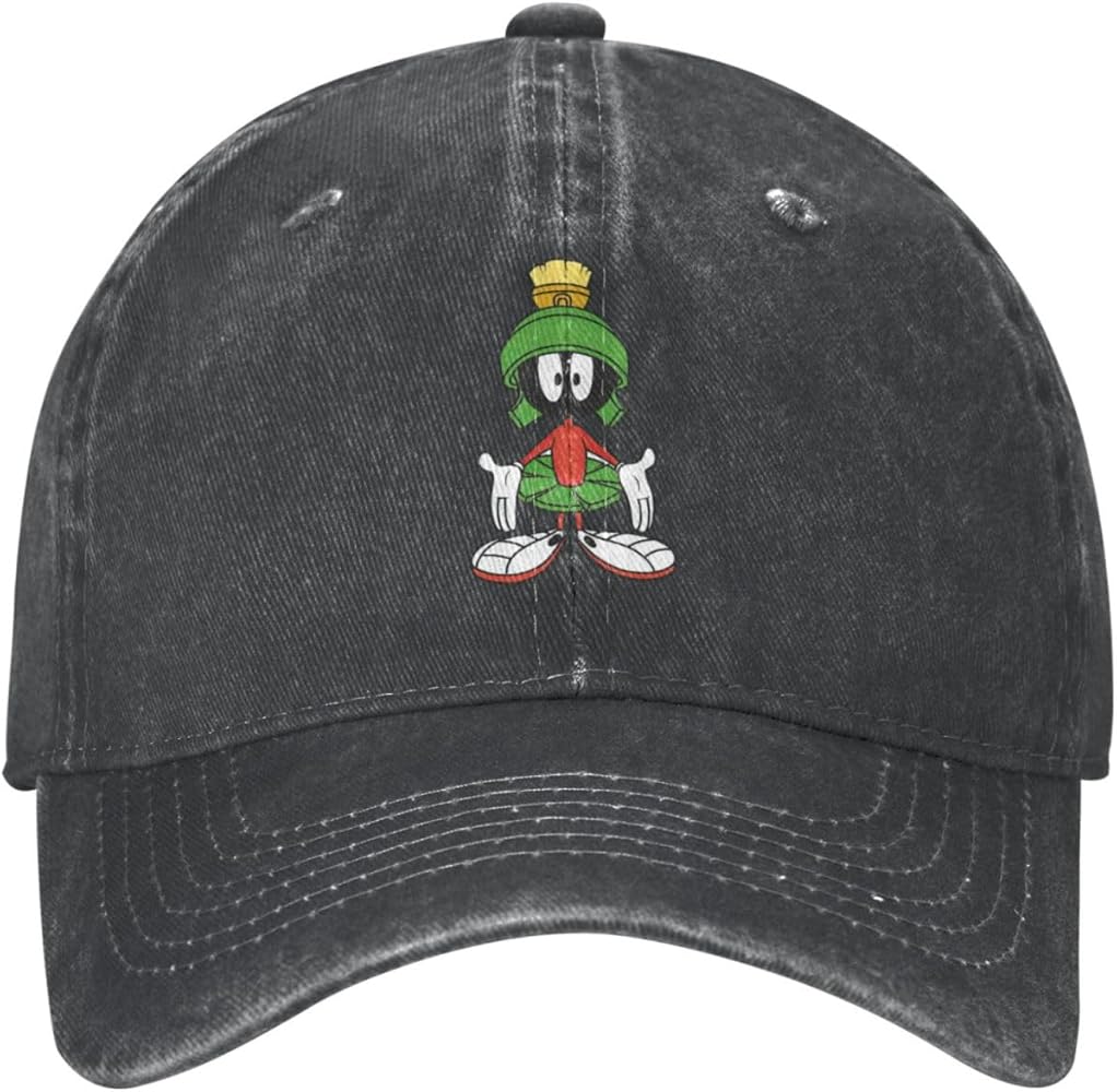 Marvin The Cartoon Martian Alien Baseball Cap Casquette for Men Women Adjustable Trucker Hat Baseball Hat Casual Sun Hat Black